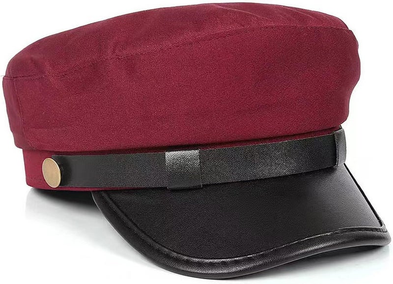 Brcus Mens Womens Newsboy Cap Yacht Captain Sailor Hat Cabbie Baker Boy Peaked Beret - Image 2
